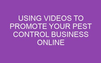 Using Videos to Promote Your Pest Control Business Online