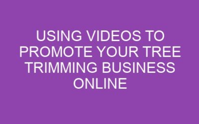 Using Videos to Promote Your Tree Trimming Business Online