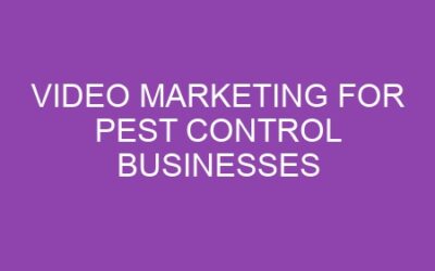 Video Marketing for Pest Control Businesses